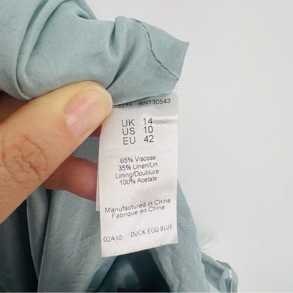 Long Tall Sally Light Blue Pencil Skirt US 10 Tall High Waist Midi Skirt - Picture 7 of 13